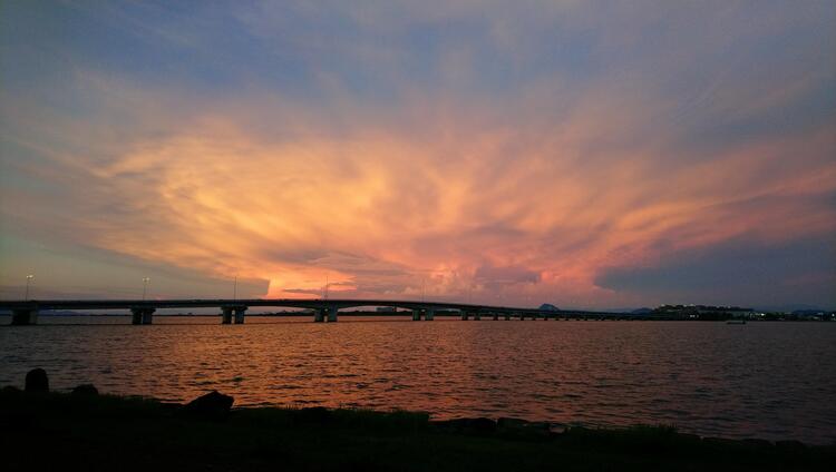 1686.近江大橋の夕日（しがのフォトコン!!2020）